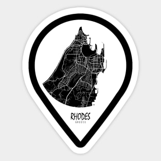 Rhodes, Greece City Map - Travel Pin Sticker